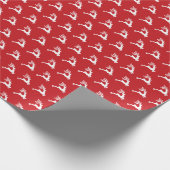 Springend rendierpatroon cadeaupapier (Hoek)