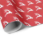 Springend rendierpatroon cadeaupapier (Rol Hoek)