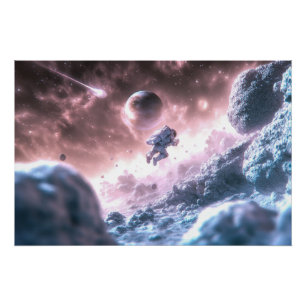 Springende astronaut perfect poster