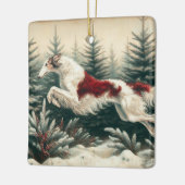 Springende Borzoi Kerst Ornament (Links)