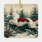 Springende Borzoi Kerst Ornament (Voorkant)