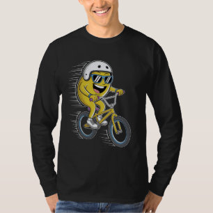Springende citroen op BMX-fiets met helm T-shirt