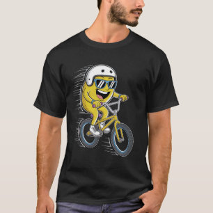 Springende citroen op BMX-fiets met helm T-shirt