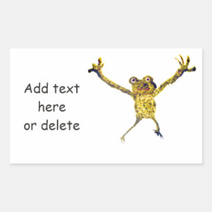 springende dansen kikker grappig dier rechthoekige sticker