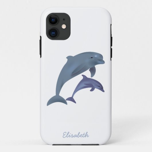 Springende dolfijnen illustratie naam Case-Mate iPhone case (Achterkant)