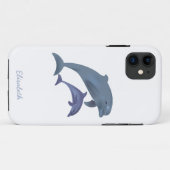 Springende dolfijnen illustratie naam Case-Mate iPhone case (Achterkant (horizontaal))