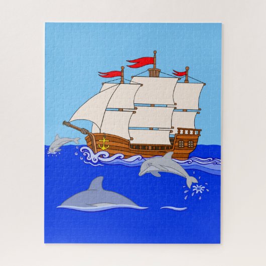 Springende dolfijnen legpuzzel (Verticaal)