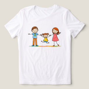 Springende Familie Geluks Minimalistische T-Shirt