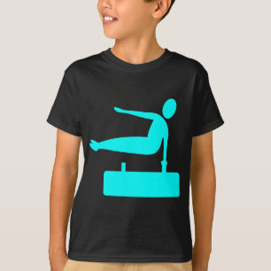Springende Figuur - Cyaan T-shirt