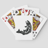 Springende Forel Vis Silhouet Pokerkaarten (Achterkant)