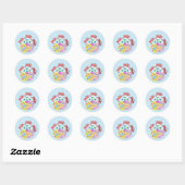 Springende hazen ronde sticker (Vel)