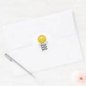 springende lente gezicht ronde sticker (Envelop)