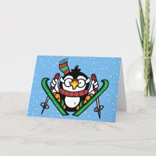 Springende Pinguïn Feestdagen Kaart