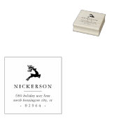 Springende rendier retouradres 	rubberstempel (Gestempeld)