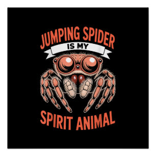 Springende Spider Kunst voor Mannen Vrouwen Kinder Perfect Poster
