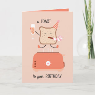 Springende toast beste vriend verjaardagskaart kaart