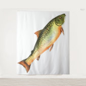 Springende Wilde Forel Tapijt Wandkleed (Voorkant)