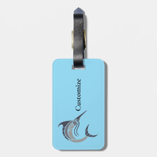 Springende zwaardvis Thunder_Cove Bagagelabel (Achterkant verticaal)