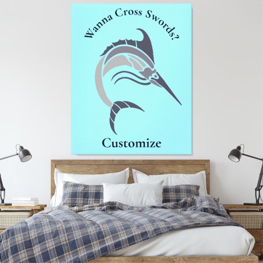 Springende zwaardvis Thunder_Cove Canvas Afdruk (Insitu (Slaapkamer))