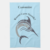 Springende zwaardvis Thunder_Cove Theedoek (Verticaal)