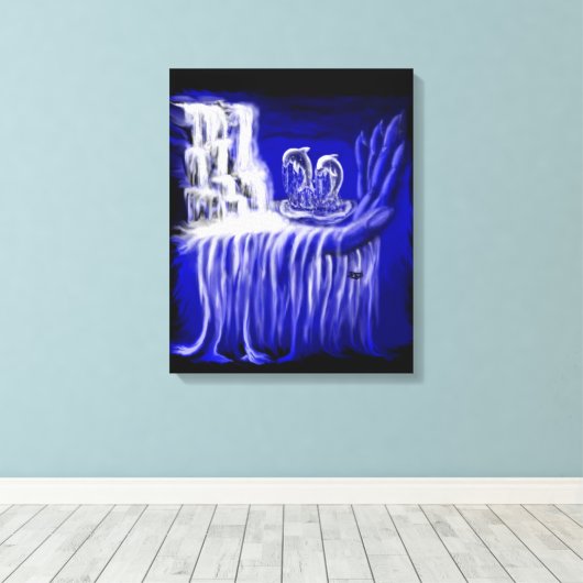 Springenden Delfine Canvas Afdruk (Insitu (Houten vloer))