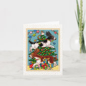 Springer de Noël Spaniel Chien Amusant Carte pour (Devant)