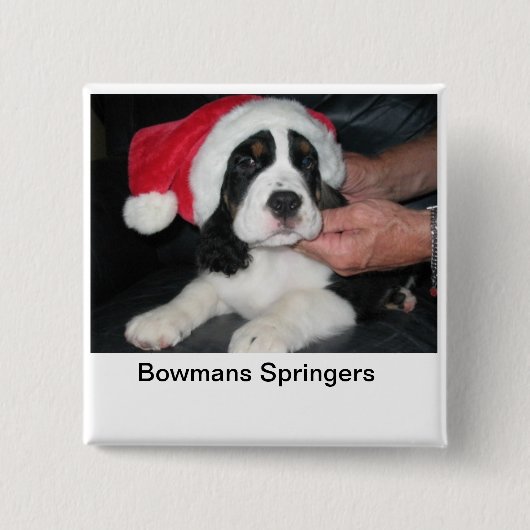 Springer Santa Pin Vierkante Button 5,1 Cm (Voorkant)