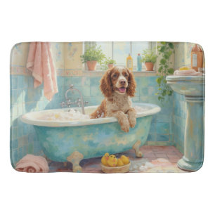 Springer Spaniel badtijd vrolijke badkamer decor Badmat