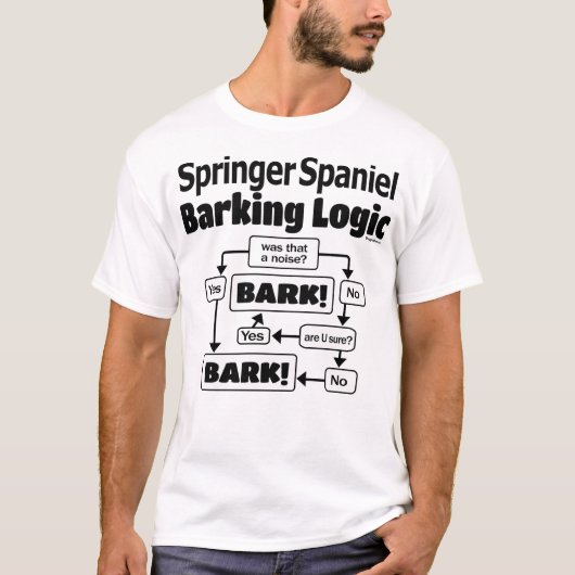 Springer Spaniel Barking Logic T-shirt (Voorkant)