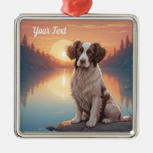 Springer Spaniel bij het meer Metalen Ornament