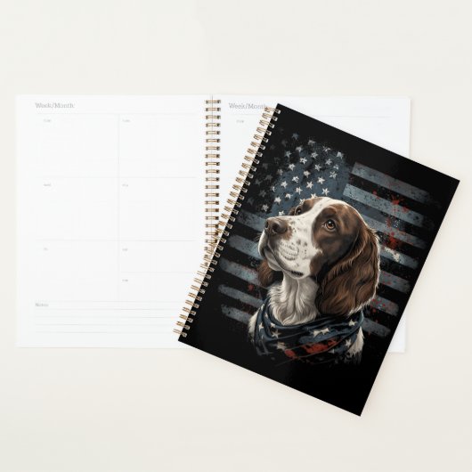 Springer Spaniel Chien Drapeau Américain (Devant avec enveloppe)