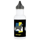 Springer Spaniel Cute Pet Dog Silhouette Y&B Grid Waterfles (Links)