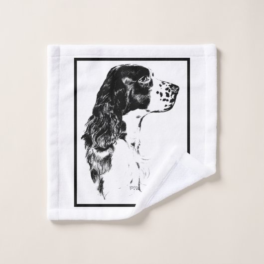 Springer Spaniel  Dog Art Bad Handdoek (Wasdoekje)