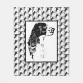 Springer Spaniel Dog Art Fleece Deken (Voorkant)