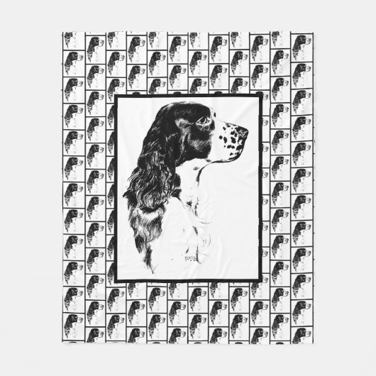 Springer Spaniel  Dog Art Fleece Deken (Voorkant)