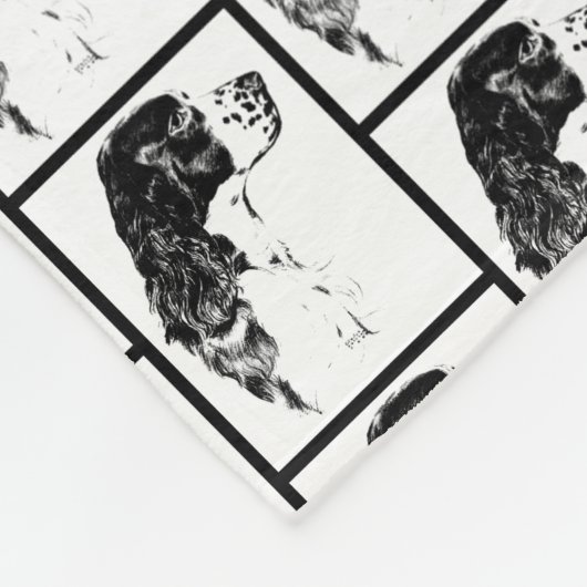 Springer Spaniel Dog Art Fleece Deken (Hoek)