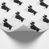 Springer Spaniel Dog Basic Breed Silhouette Black Cadeaupapier (Hoek)