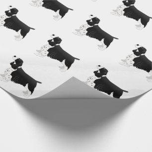Springer Spaniel Dog Basic Breed Silhouette Black Cadeaupapier
