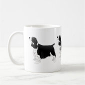 Springer Spaniel Dog Basic Breed Silhouette Black Koffiemok (Links)