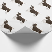 Springer Spaniel Dog Basic Breed Silhouette Brown Cadeaupapier (Hoek)