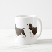 Springer Spaniel Dog Basic Breed Silhouette Brown Koffiemok (Voorkant rechts)