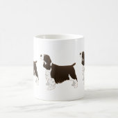 Springer Spaniel Dog Basic Breed Silhouette Brown Koffiemok (Center)