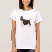 Springer Spaniel Dog Basic Breed Silhouette Brown T-shirt (Voorkant)