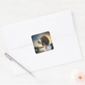 Springer Spaniel Dog beroemd gemaakt door A Duck P Vierkante Sticker (Envelop)