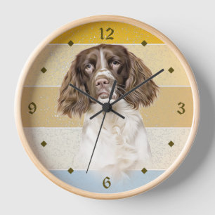 Springer Spaniel Dog Retro Sunset