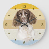 Springer Spaniel Dog Retro Sunset Grote Klok (Voorkant)