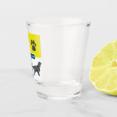 Springer Spaniel Dog Silhouette & Paw Y&B Grid Shot Glas (Rechts)