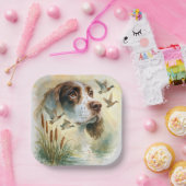 Springer Spaniel en Mallard Duck dubbele belichtin Papieren Bordje (Feest)