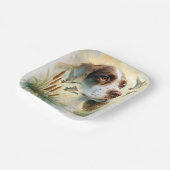 Springer Spaniel en Mallard Duck dubbele belichtin Papieren Bordje (Gebogen)