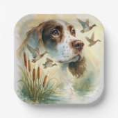 Springer Spaniel en Mallard Duck dubbele belichtin Papieren Bordje (Voorkant)